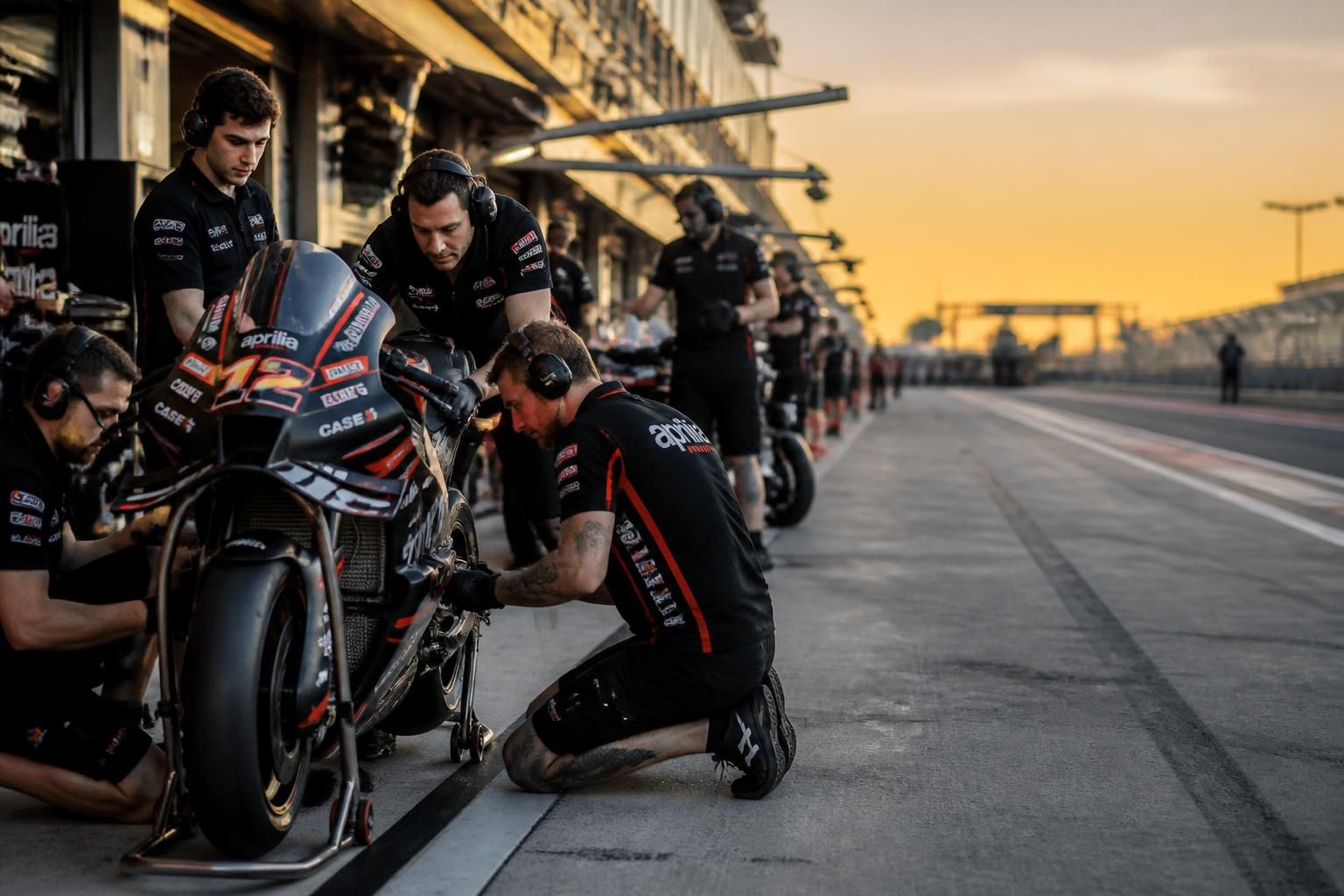découvrez comment aprilia continue d'évoluer sans relâche, avec une équipe qui travaille plus que jamais, comme si les journées duraient 25 heures et les semaines 8 jours.