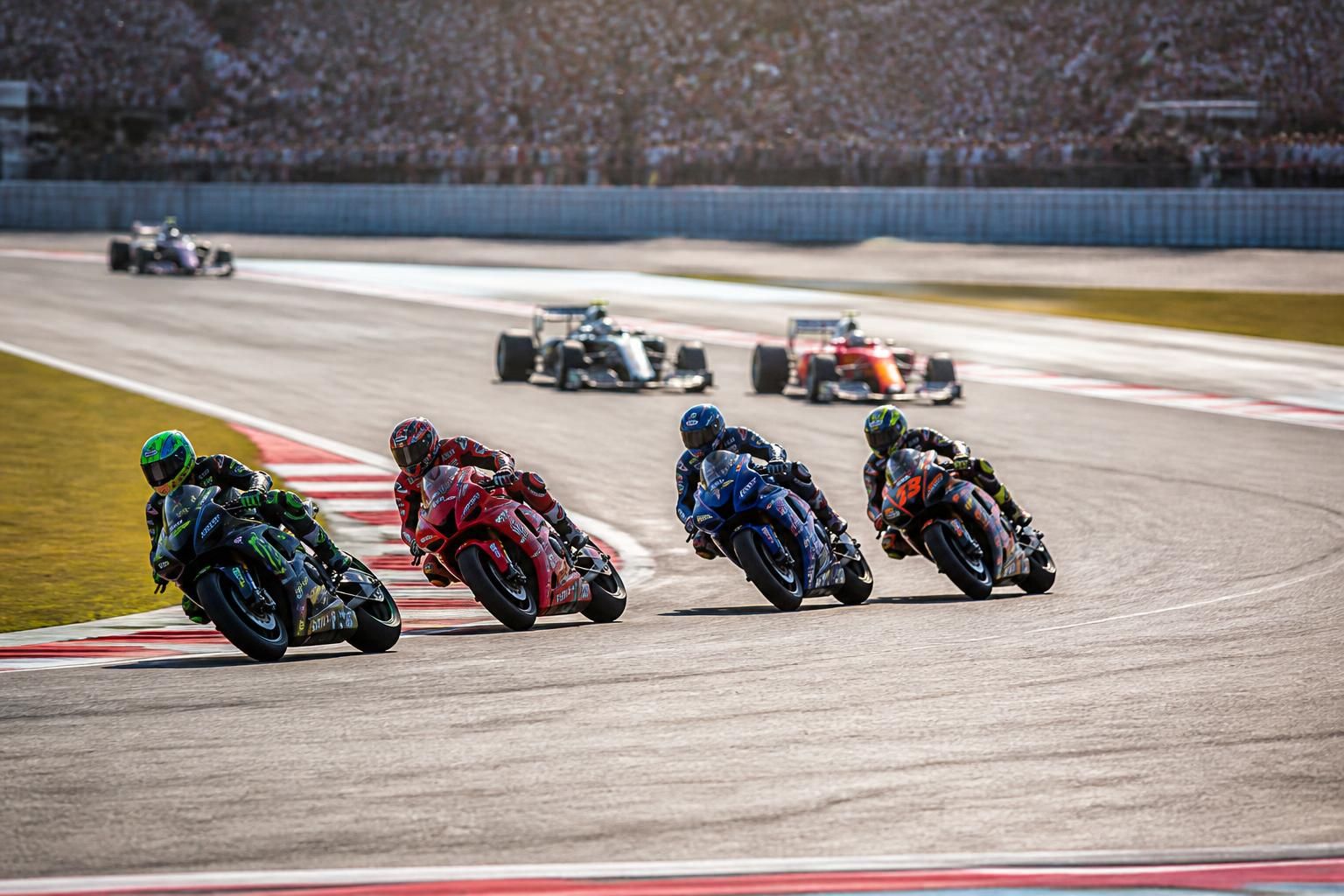 découvrez l'arrivée spectaculaire du motogp au grand prix des états-unis de f1, avec quatre machines en compétition pour offrir des courses palpitantes et inédites aux passionnés de vitesse.